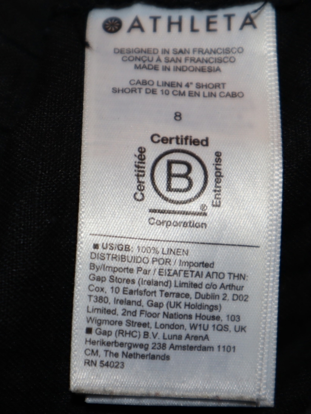 Athleta Cabo Linen Short Size  8 Black - Picture 9 of 10
